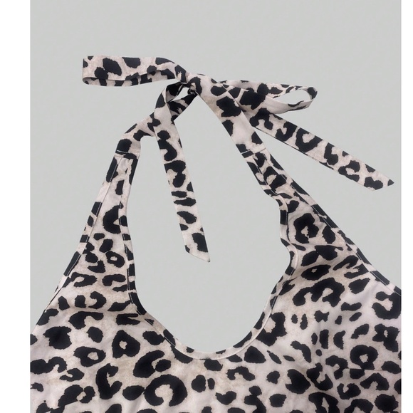 Boho Leopard Print Halter Backless Maxi Dress - Picture 5 of 6